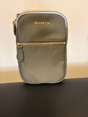 Bolsetta Magnetic Hip Pouch, Beltless Handbag, RFID Protection, Kelp/Gold